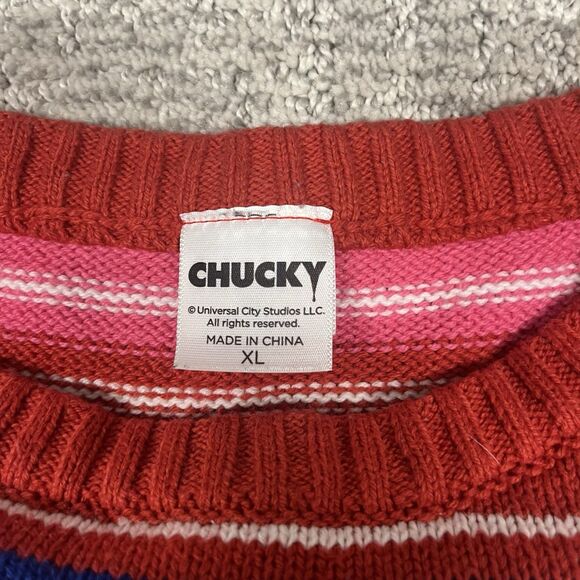 Universal Studios Sweater Mens XL Child's Play Halloween Chucky Good Guys Womens - Picture 4 of 8
